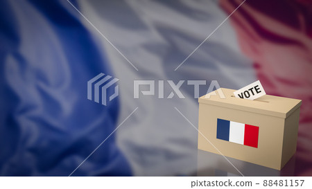 The box and vote card for French presidential election 3d rendering The box and vote card for French presidential election 3d rendering 88481157
