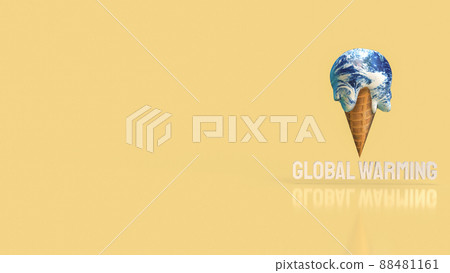 The earth ice cream melting concept for global worming 3d rendering 88481161
