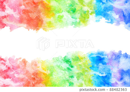 Sky cloud rainbow watercolor colorful background 88482363