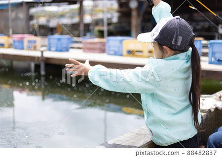 Girl enjoying fishing 88482837