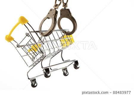image of trolley handcuffs white background 88483977