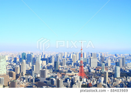 Tokyo, Tokyo cityscape and Tokyo Tower landscape 88483989