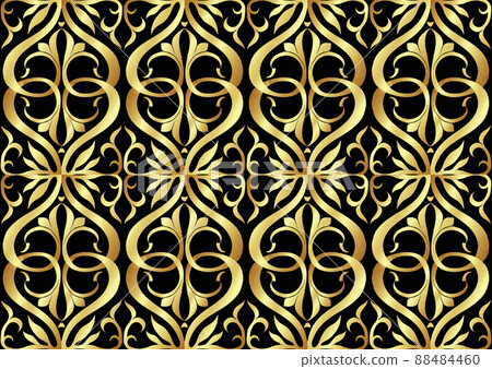 Interlacing abstract ornament in the medieval, romanesque style. 88484460