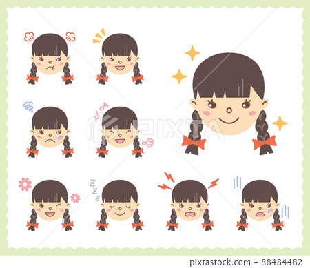 Emotions of women's emotions Face icon set 22 88484482