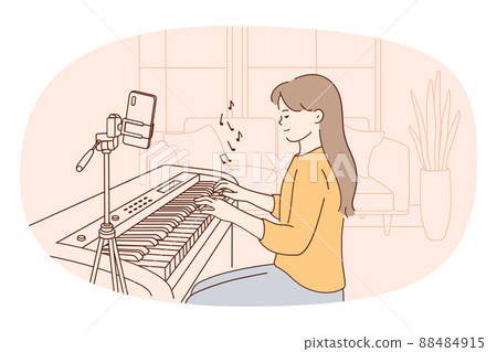 Vlogger and music record concept 88484915