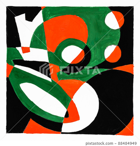 abstract composition with digit and scissor handle 88484949