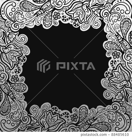 Silver foil floral frame Silver foil floral frame 88485610