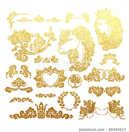 Golden foil wedding vignettes Golden foil wedding vignettes 88485623