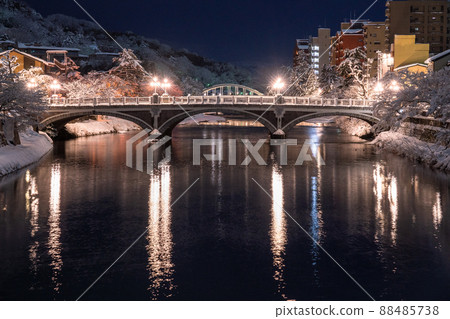 《石川縣》雪域淺野川橋/雪域金澤市 88485738