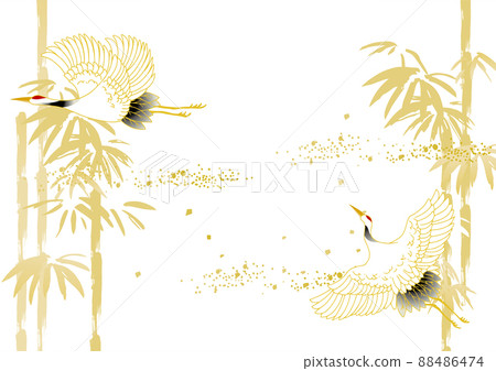 Sumi-e 竹背景圖 88486474