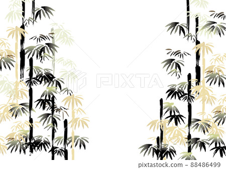 Sumi-e 竹背景圖 88486499