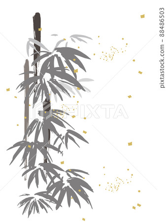 Sumi-e 竹背景圖 88486503