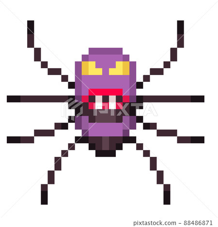 Pixel illustration of an angry spider 88486871