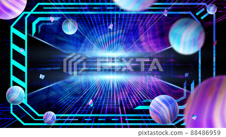 元宇宙概念赛博朋克星球未来科技海报背景 元宇宙概念赛博朋克星球未来科技海报背景 88486959