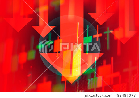 Dropping arrows showing decreasing trend in economy in global crisis or downtrend of stocks on the stock exchange in Tunisia Dropping arrows showing decreasing trend in economy in global crisis or downtrend of stocks on the stock exchange in Tunisia 88487078