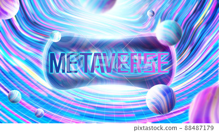 色彩斑斓VR星球元宇宙人工智能概念 88487179