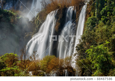 Thi lo su Waterfall,beautiful waterfall in deep in rain forest,Tak province, Thailand, 88487586