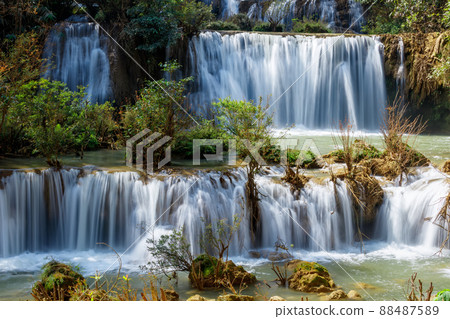 Thi lo su Waterfall,beautiful waterfall in deep in rain forest,Tak province, Thailand, Thi lo su Waterfall,beautiful waterfall in deep in rain forest,Tak province, Thailand, 88487589
