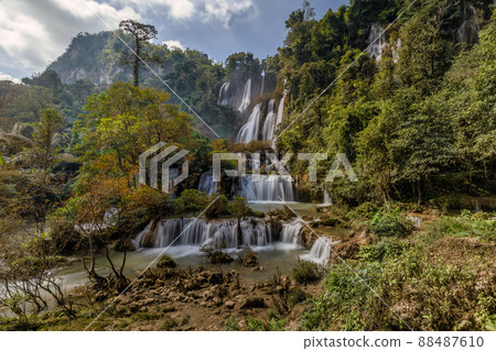 Thi lo su Waterfall,beautiful waterfall in deep in rain forest,Tak province, Thailand, Thi lo su Waterfall,beautiful waterfall in deep in rain forest,Tak province, Thailand, 88487610