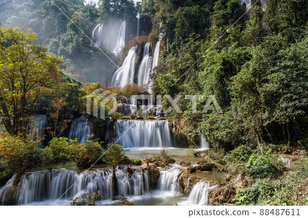 Thi lo su Waterfall,beautiful waterfall in deep in rain forest,Tak province, Thailand, 88487611