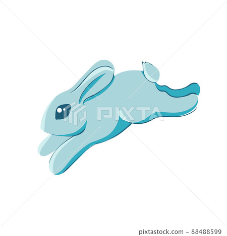 Baby rabbit jumping vector illustration Baby rabbit jumping vector illustration 88488599