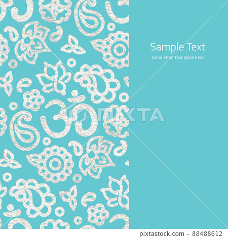 Card with silver OM ornamental border 88488612