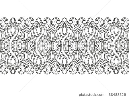 Interlacing abstract ornament in the medieval, romanesque style.  88488826