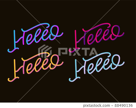 Hello in hand drawn style. Hello world. Lettering design concept. White background. Hand lettering typography. New year party. Hello quote message bubble. Hello symbol. Hello in hand drawn style. Hello world. Lettering design concept. White background. Hand lettering typography. New year party. Hello quote message bubble. Hello symbol. 88490136