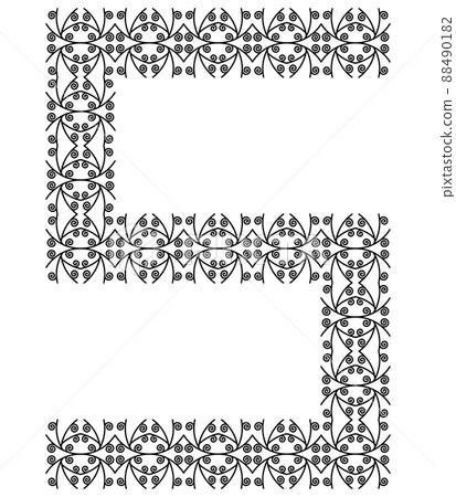 Patterned decorative letter isolated on white background.Inwrought font. 88490182