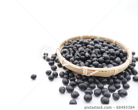 Black beans and colander white background white background copy space Black beans and colander white background white background copy space 88493384