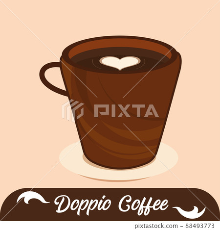 Isolated hot doppio coffee drink Vector Isolated hot doppio coffee drink Vector 88493773