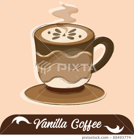 Isolated hot vanilla coffee drink Vector Isolated hot vanilla coffee drink Vector 88493774