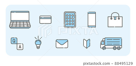 Mail order set [Business icon series] 88495129