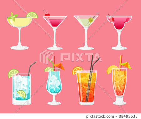 Cocktail collection, cocktails for menu, alcohol cocktails and drinks, Vector Cocktail collection, cocktails for menu, alcohol cocktails and drinks, Vector 88495635