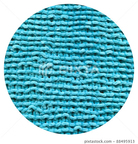 Handmade knitted fabric turquoise wool background texture Handmade knitted fabric turquoise wool background texture 88495913