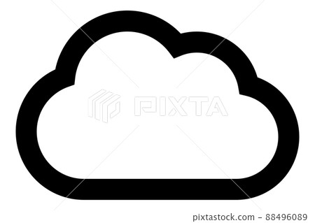 Simple cloud line drawing icon 88496089