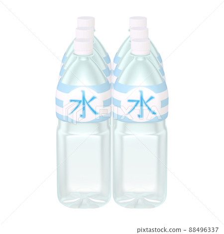 Illustration material of daily necessities PET bottle Drinking water with label Half a dozen (2_2) 88496337