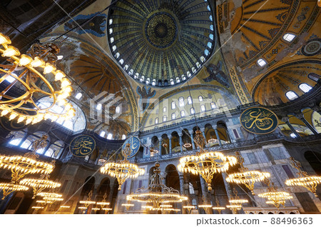 Decoration of roof doms in Sophia hagia 88496363