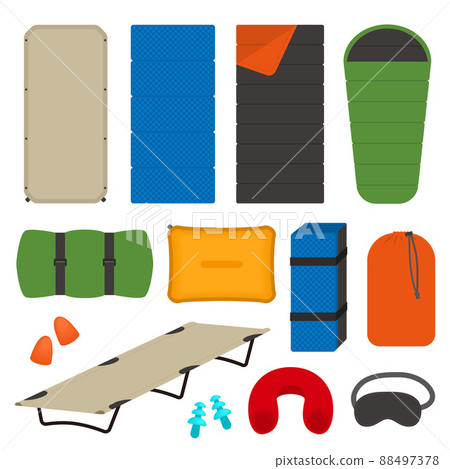 Sleeping bag illustration set 88497378