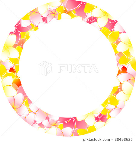 圓形雞蛋花裝飾和白色複製空間的插圖 圓形雞蛋花裝飾和白色複製空間的插圖 88498625