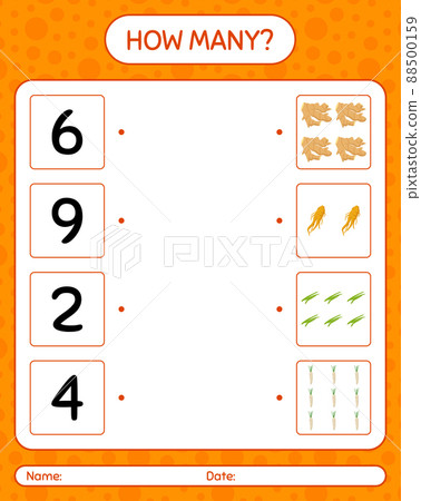 How many counting game with vegetables. worksheet for preschool kids, kids activity sheet, printable worksheet How many counting game with vegetables. worksheet for preschool kids, kids activity sheet, printable worksheet 88500159