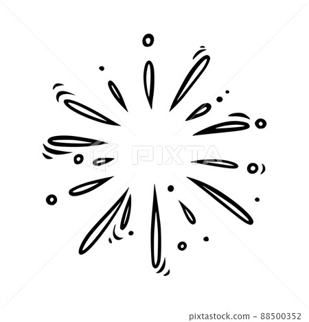 Doodle carnival firework. Shiny forework for parties and celebrations. Vector illustration 88500352
