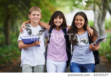 They love school. Cropped shot of elementary school kids. 88500597