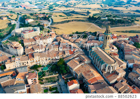View from drone of spanish city Calaf View from drone of spanish city Calaf 88502623