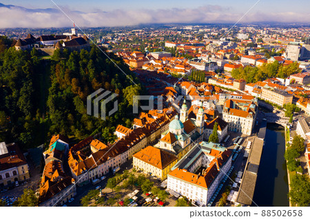 Aerial view of Ljubljana city, Slovenia Aerial view of Ljubljana city, Slovenia 88502658