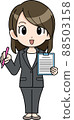 Business woman asking for a questionnaire 88503158