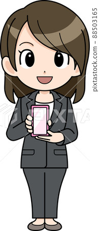 介紹智能手機的女商人 88503165