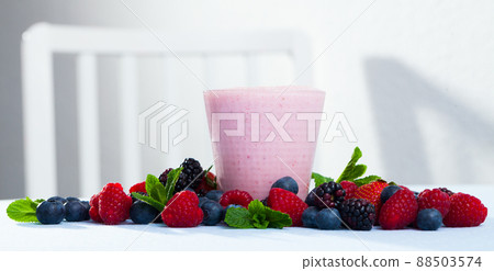 Smoothie with milk and berries Smoothie with milk and berries 88503574