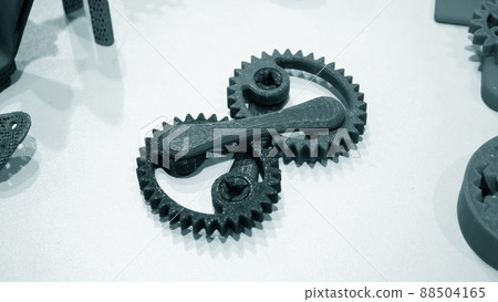 Abstract models printed by 3d printer close-up. Abstract models printed by 3d printer close-up. 88504165
