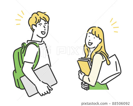 男女大學生學習的形象插圖素材 男女大學生學習的形象插圖素材 88506092